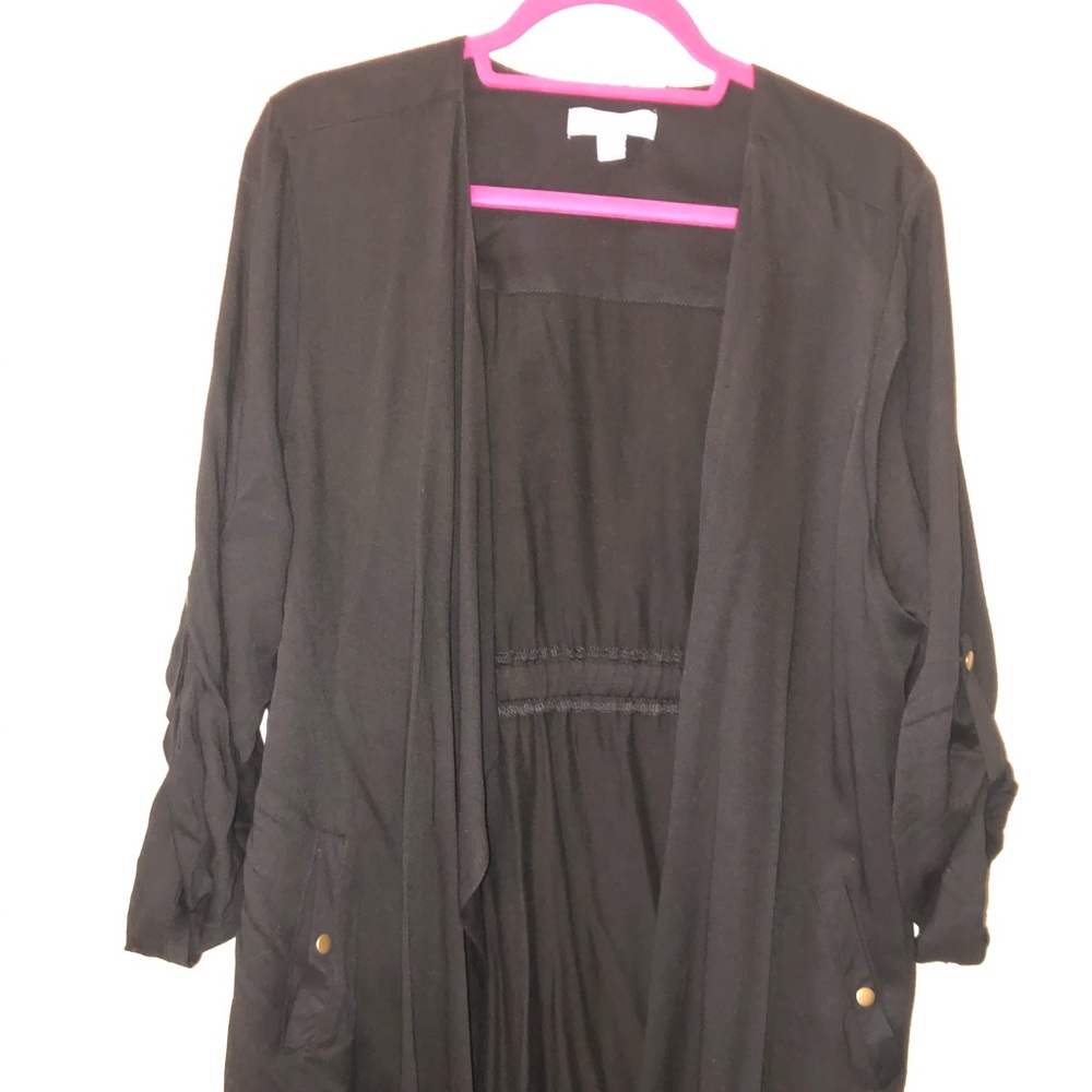 Beautiful Boutique Plus 3/4 Long Black Jacket